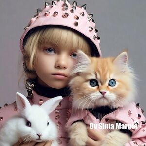 HANDCRAFTED digital art by me as a print NWT very colorful and super cute art